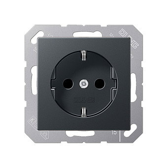 Jung A1520BFANM Caja de enchufe tipo F en negro Jung A1520BFANM Caja de enchufe tipo F en negro