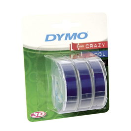 Dymo 84774 Cinta Tradicional 9 mm x 3M Azul, Blister 3 Unidades