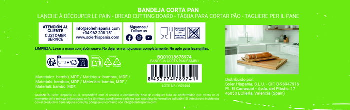 Quttin Bandeja Corta Pan Bambú