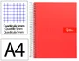 Liderpapel Cuaderno Espiral A4 Micro Crafty 120 Hojas Cuadro 5mm Rojo