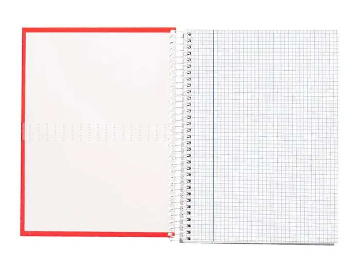 Liderpapel Cuaderno Espiral A4 Micro Crafty 120 Hojas Cuadro 5mm Rojo