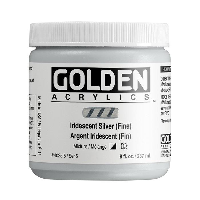 Golden Heavy Body Acrílico Plata Iridiscente Fino 237 ml Golden Heavy Body Acrílico Plata Iridiscente Fino 237 ml