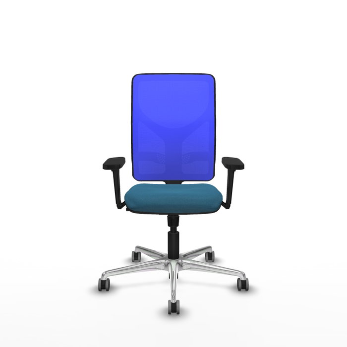PIQUERAS Y CRESPO Silla de oficina Motilla con mecanismo Sincro, Verde petróleo y Azul