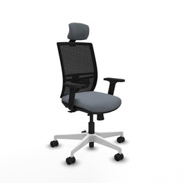 PIQUERAS Y CRESPO Silla de oficina Yunquera con mecanismo Sincro/Traslack, Gris y Negro