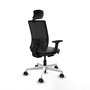 PIQUERAS Y CRESPO Silla de oficina Yunquera con mecanismo Sincro/Traslack, Gris y Negro