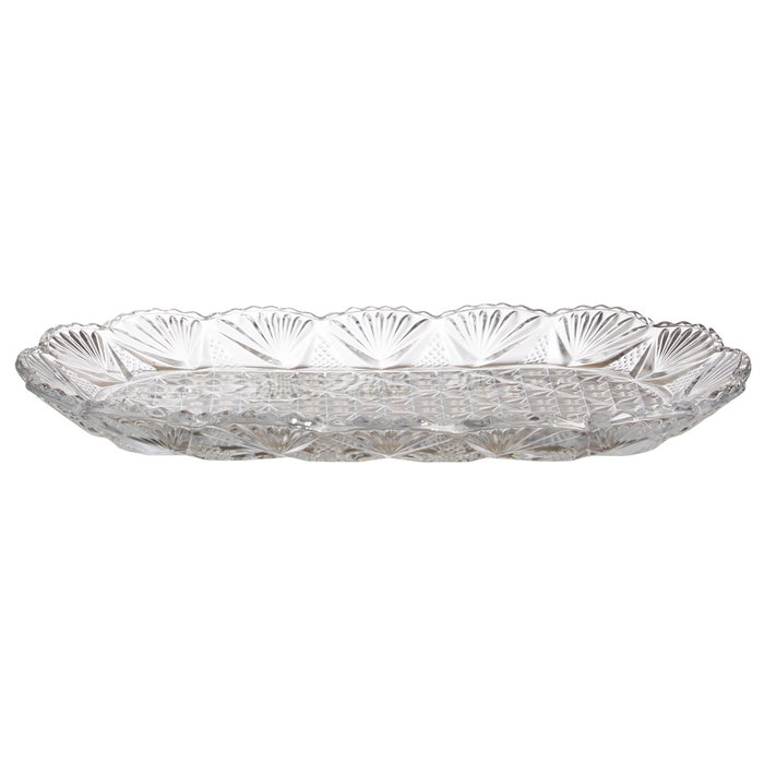 Home Deco Factory Juego de 2 Bomboneras de Vidrio/Cristal con Bandeja