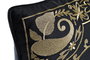DKD Home Decor Cojín de Poliéster Bordado Negro y Dorado