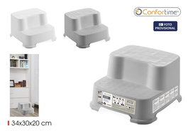 Inde Step Multiusos 2 Peldaños Confortime, Escalón Auxiliar 31.5 cm Ancho x 20.3 cm Alto x 35.1 cm Largo (10 Unidades)