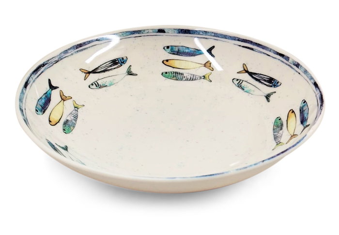 Inde Plato Hondo Melamina Brillo Peixe 21 cm x 5.3 cm Colección La Mediterránea (24 Unidades)