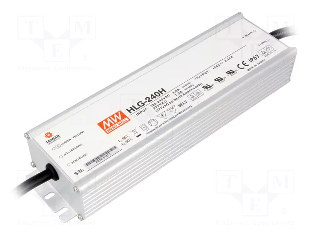 MEAN WELL HLG-240H-48 Alimentador LED 240W 48VDC 5A MEAN WELL HLG-240H-48 Alimentador LED 240W 48VDC 5A