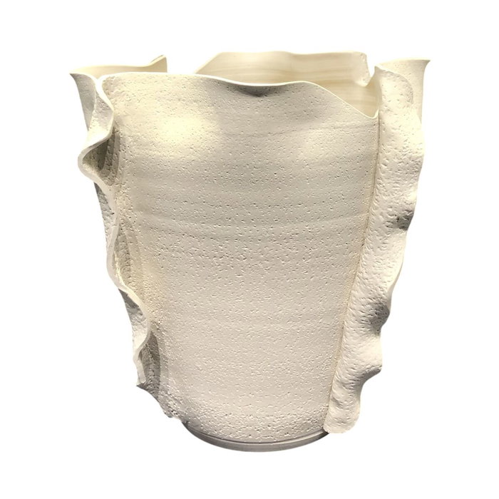 DKD Home Decor Jarrón de Cerámica Orgánico Artesanal Blanco DKD Home Decor Jarrón de Cerámica Orgánico Artesanal Blanco
