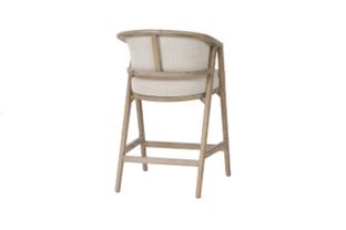 DKD Home Decor Taburete Romántico de Fresno y Poliéster, Asiento a 75 cm, Dimensiones 55 x 57 x 102.5 cm