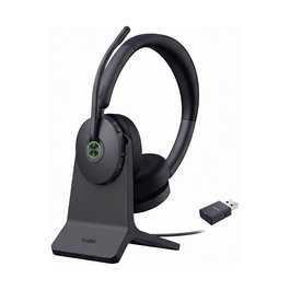 Yealink WH68 Auriculares Inalámbricos para Oficina y Call Center con Base de Carga USB, Compatible con Microsoft Teams, Zoom