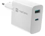 Natec Cargador 65W GaN NUC-2142 con Power Delivery 3.0 y Quick Charge 3.0, 1 Puerto USB-C + 1 Puerto USB-A, Color Blanco, 100-240V