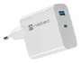 Natec Cargador 65W GaN NUC-2142 con Power Delivery 3.0 y Quick Charge 3.0, 1 Puerto USB-C + 1 Puerto USB-A, Color Blanco, 100-240V