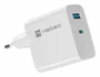 Natec Cargador 65W GaN NUC-2142 con Power Delivery 3.0 y Quick Charge 3.0, 1 Puerto USB-C + 1 Puerto USB-A, Color Blanco, 100-240V