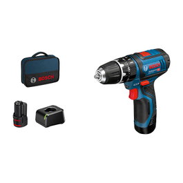 Bosch Professional 06019B690H Taladro Atornillador de Impacto Inalámbrico 12V con 2 Baterías 2.0Ah, Cargador GAL 12V-20 y Bolsa