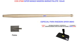 SIFER Mango de Madera Barnizada Palote 120x40 para Raedera 38640