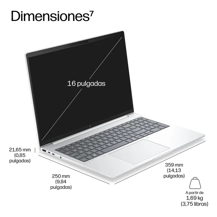 HP EliteBook 8 G2i 16 WUXGA Intel Core Ultra 5 325 16GB 512GB SSD Plata
