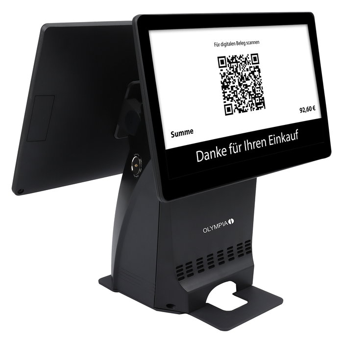 Olympia T215DK Registrierkasse Todo-en-Uno con Display Táctil LCD 15", Android 11, Impresora Térmica Directa, Negro