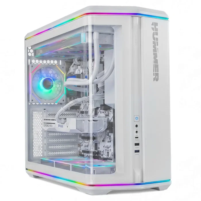 NOX Hummer Anvil Semitorre ATX Cristal Curvo ARGB Blanca