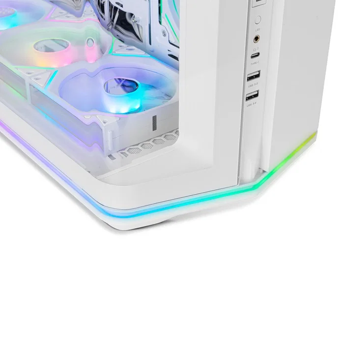 NOX Hummer Anvil Semitorre ATX Cristal Curvo ARGB Blanca