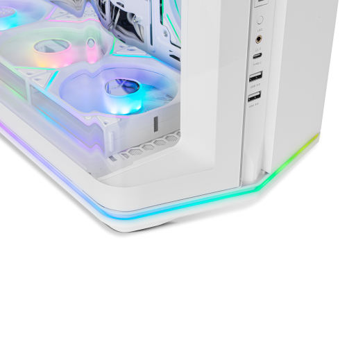 NOX Hummer Anvil Semitorre ATX Blanca Cristal Curvo ARGB 5 Ventiladores USB-C