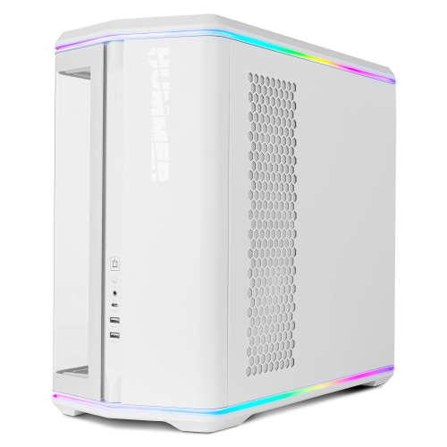 NOX Hummer Anvil Semitorre ATX Blanca Cristal Curvo ARGB 5 Ventiladores USB-C