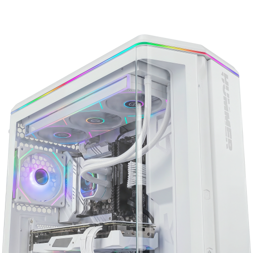 NOX Hummer Anvil Semitorre ATX Blanca Cristal Curvo ARGB 5 Ventiladores USB-C