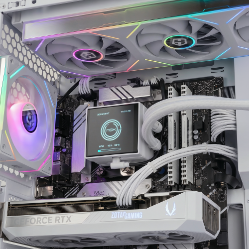 NOX Hummer Anvil Semitorre ATX Blanca Cristal Curvo ARGB 5 Ventiladores USB-C