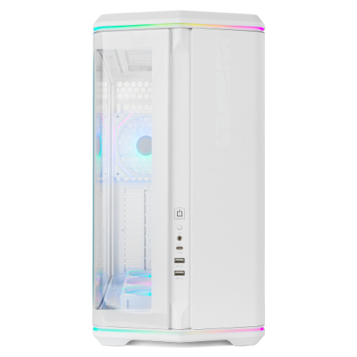 NOX Hummer Anvil Semitorre ATX Blanca Cristal Curvo ARGB 5 Ventiladores USB-C