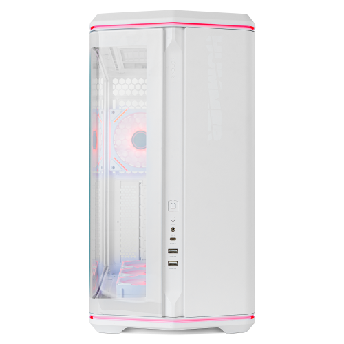 NOX Hummer Anvil Semitorre ATX Blanca Cristal Curvo ARGB 5 Ventiladores USB-C