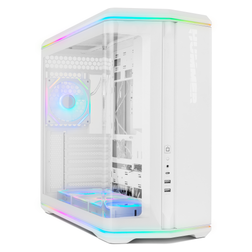 NOX Hummer Anvil Semitorre ATX Blanca Cristal Curvo ARGB 5 Ventiladores USB-C
