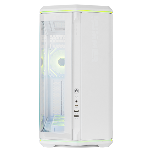 NOX Hummer Anvil Semitorre ATX Blanca Cristal Curvo ARGB 5 Ventiladores USB-C
