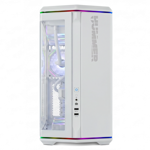 NOX Hummer Anvil Semitorre ATX Blanca Cristal Curvo ARGB 5 Ventiladores USB-C