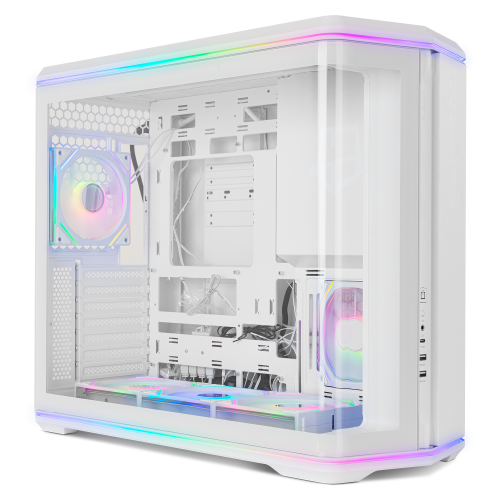 NOX Hummer Anvil Semitorre ATX Blanca Cristal Curvo ARGB 5 Ventiladores USB-C