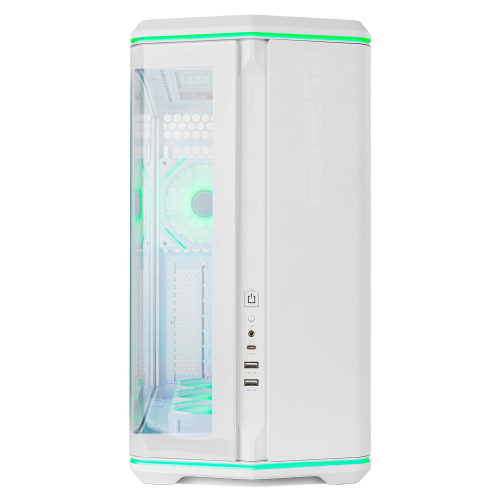NOX Hummer Anvil Semitorre ATX Blanca Cristal Curvo ARGB 5 Ventiladores USB-C