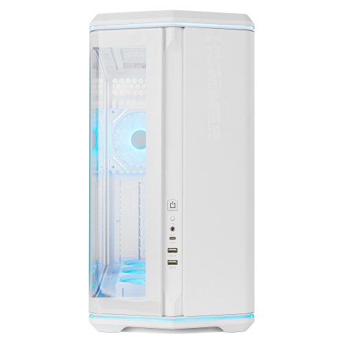 NOX Hummer Anvil Semitorre ATX Blanca Cristal Curvo ARGB 5 Ventiladores USB-C