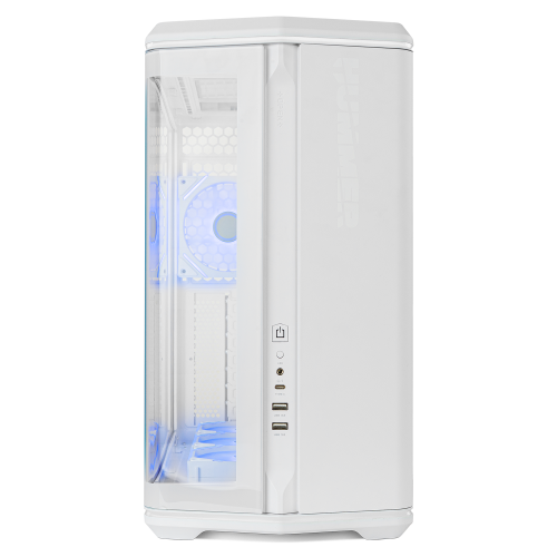 NOX Hummer Anvil Semitorre ATX Blanca Cristal Curvo ARGB 5 Ventiladores USB-C