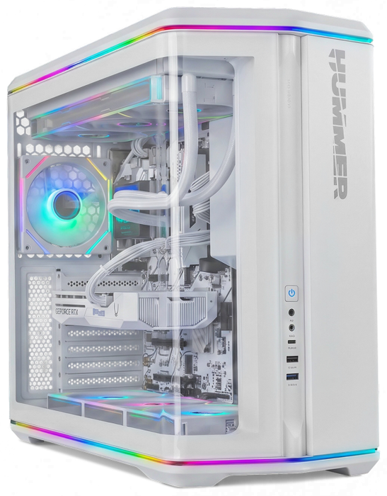 NOX Hummer Anvil Semitorre Blanca ARGB Cristal Curvo