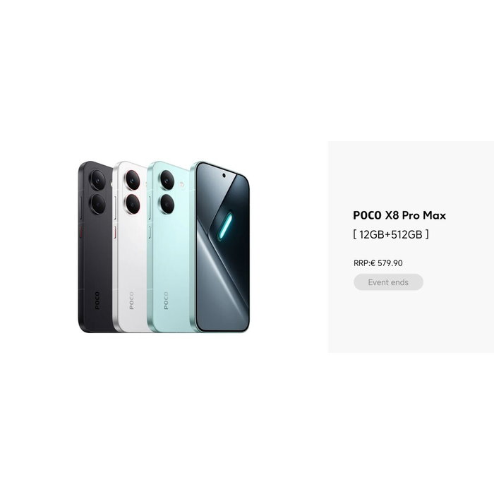 Xiaomi POCO X8 Pro 5G Smartphone 6.59" 8GB RAM 256GB Dimensity 8500-Ultra 100W Carga Rápida 6500 mAh Blanco