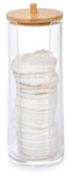 DKD Home Decor Algodonero PS y Bambú 7x7x18,5 cm Transparente y Natural