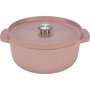 KitchenAid Asador Redondo de Hierro Fundido con Tapa 26 cm, Rosa