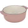 KitchenAid Asador Redondo de Hierro Fundido con Tapa 26 cm, Rosa