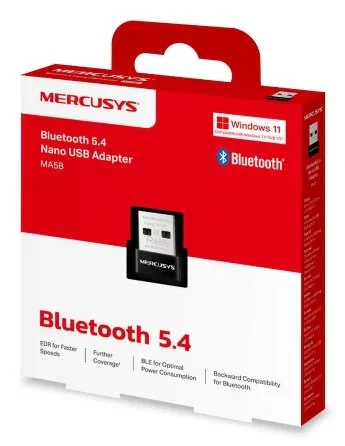 Mercusys MA5B Adaptador USB Nano Bluetooth 5.4 - Hasta 7 Conexiones Simultáneas - Negro Mercusys MA5B Adaptador USB Nano Bluetooth 5.4 - Hasta 7 Conexiones Simultáneas - Negro