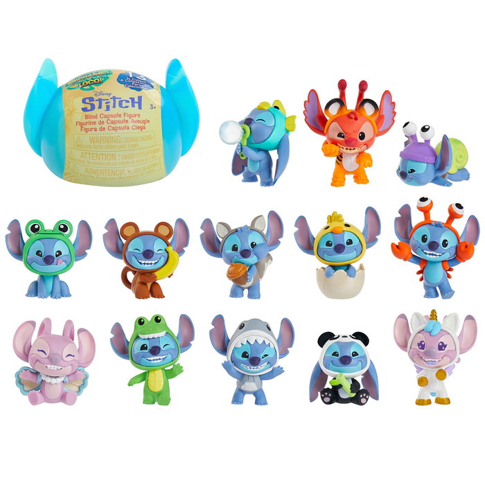 Just Play Cápsulas Figura Sorpresa Disney Stitch Salvaje 46454 - 10 figuras de 5 cm + raras - Multilenguaje Just Play Cápsulas Figura Sorpresa Disney Stitch Salvaje 46454 - 10 figuras de 5 cm + raras - Multilenguaje