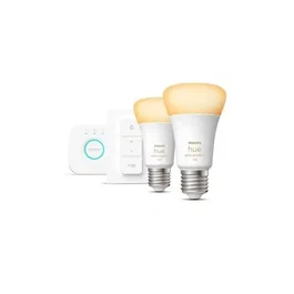 Philips 8719514291812 Hue White Ambiance Kit de Inicio Inteligente 2 Bombillas E27 LED 1100lm Bluetooth Zigbee para Alexa, Google, HomeKit