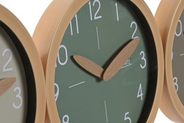 DKD Home Decor Reloj de Pared Basicos Verde Gris 4 x 30 x 30 cm (3 Unidades)