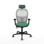 PIQUERAS Y CRESPO Silla de oficina Jorquera con mecanismo Sincro/Traslack Verde esmeralda y Blanco