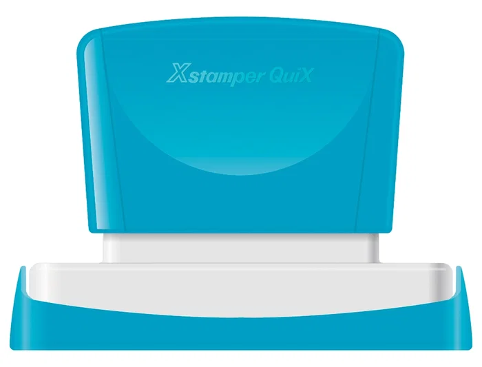 X'stamper Sello Quix Personalizable Color Azul Medidas 22x69 mm Q-18